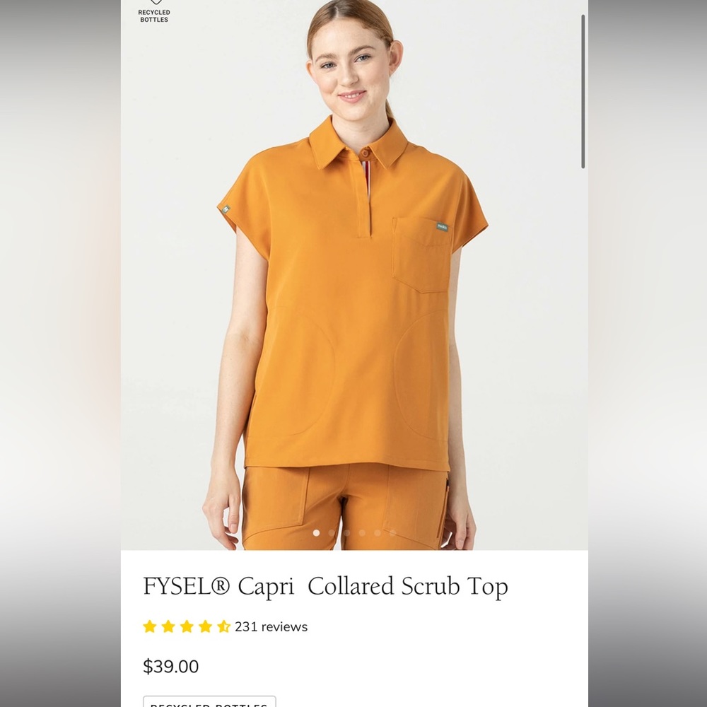 Mediclo Burnt orange scrub set NWOT size XS